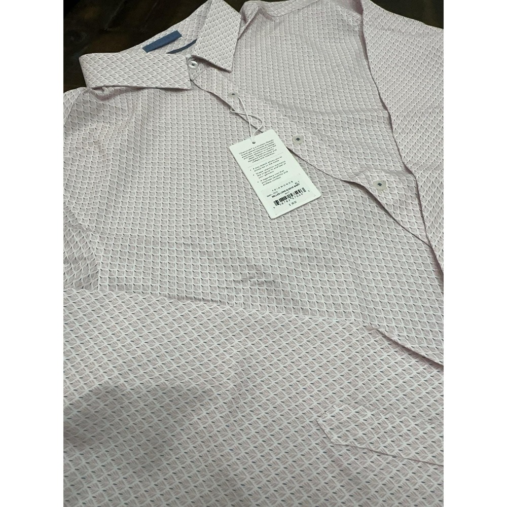 7 Diamonds Shirt Mens XLT Pink Geometric Long Sleeve Button Up Stretch Welles